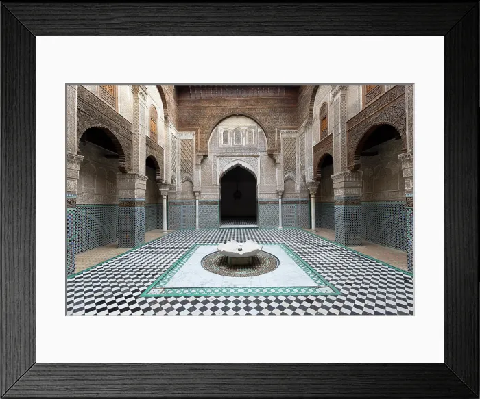 Framed Print : Africa, Morocco Fez, Courtyard of the medieval Muslim college, the Attarine Medersa Framed Print : Africa, Morocco Fez, Courtyard of the medieval Muslim college, the Attarine Medersa