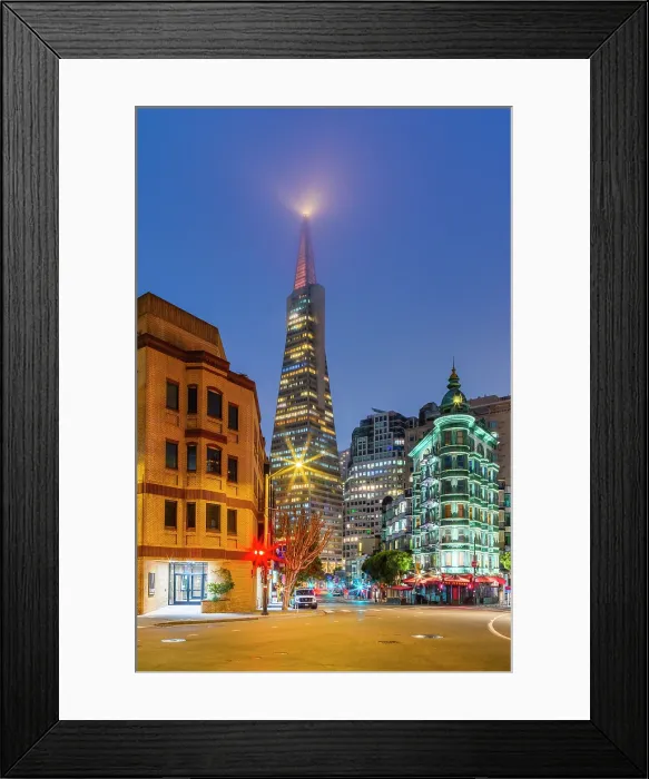 Framed Print : Transamerica Pyramid Building From North Beach before Sunrise with some Fogginess, San Francisco, California, USA Framed Print : Transamerica Pyramid Building From North Beach before Sunrise with some Fogginess, San Francisco, California, USA