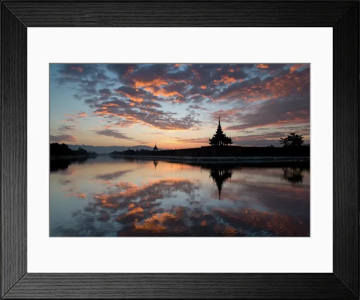 Framed Print : Myanmar, Burma, Mandalay, Mandalay palace at sunrise Framed Print : Myanmar, Burma, Mandalay, Mandalay palace at sunrise