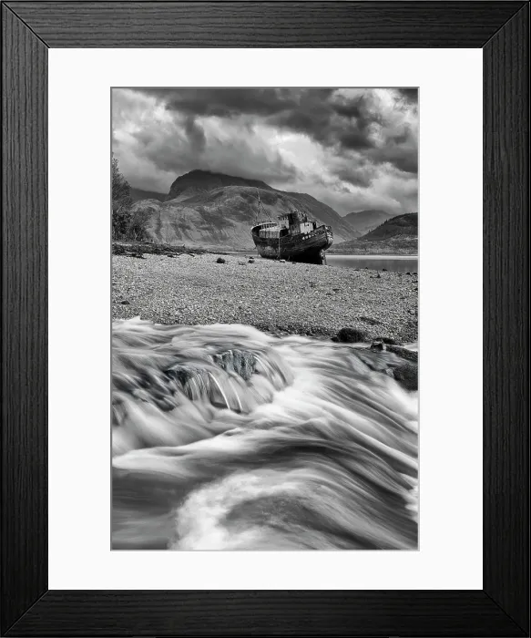 Framed Print : Golden Harvest Shipwreck on Loch Linnhe, Corpach, Highland Region, Scotland
