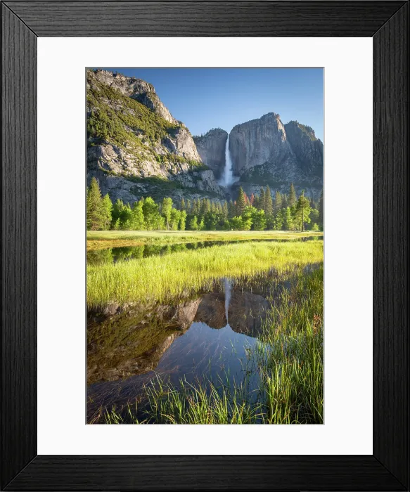 Framed Print : Yosemite Falls from Yosemite Valley, California, USA