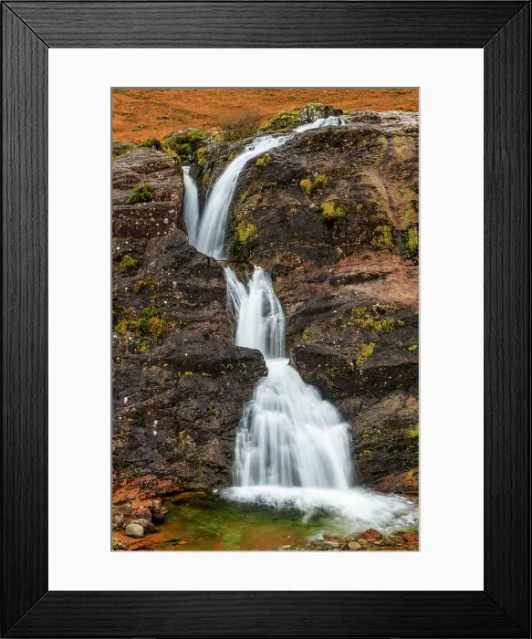 Framed Print : Waterfall in Pass of Glen Coe, Highland Region, Scotland Framed Print : Waterfall in Pass of Glen Coe, Highland Region, Scotland