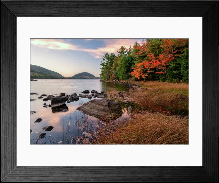 Framed Print : USA, New England, Maine, Acadia National Park Mount Desert Island, Eagle Lake