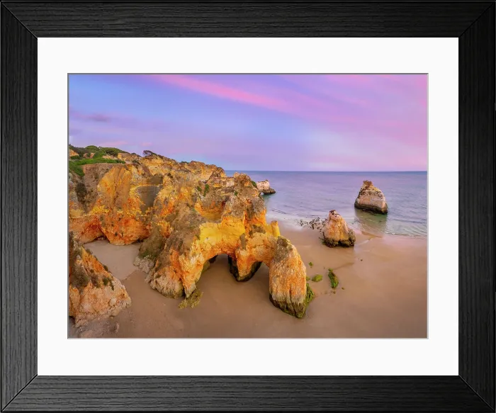 Framed Print : Portugal, Algarve, Alvor, Prainha overview at dusk Framed Print : Portugal, Algarve, Alvor, Prainha overview at dusk