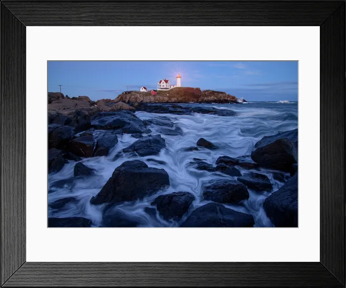 Framed Print : USA, New England, Maine, Cape Neddick, Nubble Lighthouse
