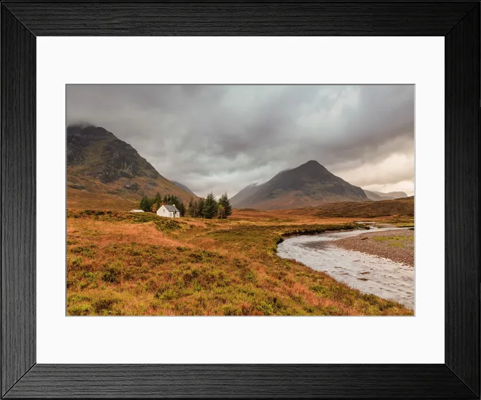 Framed Print : Lone Cottage, Glen Coe, Highland Region, Scotland Framed Print : Lone Cottage, Glen Coe, Highland Region, Scotland