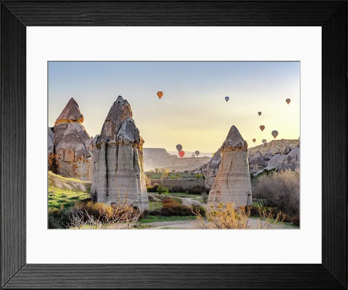 Framed Print : Hot air balloons floating above Love Valley, Goreme National Park, Cappadocia, Central Anatolia, Turkey Framed Print : Hot air balloons floating above Love Valley, Goreme National Park, Cappadocia, Central Anatolia, Turkey