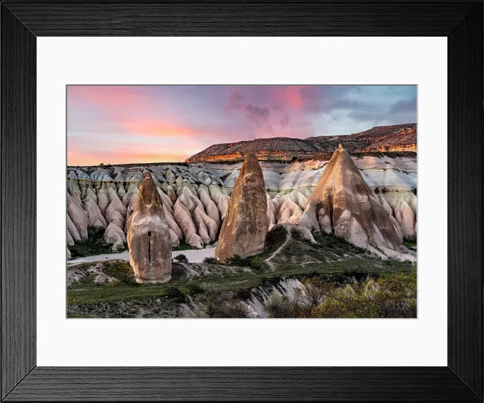 Framed Print : Fairy chimneys at sunset, Red Valley, Goreme National Park, Cappadocia, Nevsehir Province, Turkey Framed Print : Fairy chimneys at sunset, Red Valley, Goreme National Park, Cappadocia, Nevsehir Province, Turkey