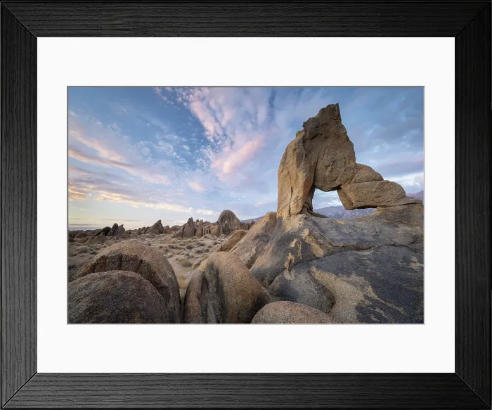 Framed Print : Boot Arch at dawn in the Alabama Hills, California, USA. Summer (August) 2025 Framed Print : Boot Arch at dawn in the Alabama Hills, California, USA. Summer (August) 2025