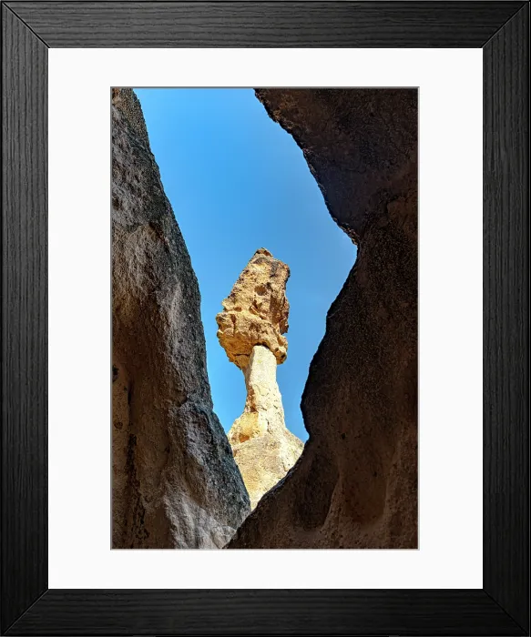 Framed Print : Fairy chimney, Monks Valley, Pasabag, Zelve, Cappadocia, Central Anatolia, Turkey. (MR) Framed Print : Fairy chimney, Monks Valley, Pasabag, Zelve, Cappadocia, Central Anatolia, Turkey. (MR)