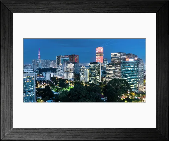 Framed Print : View of the Ho Chi Minh City skyline at dusk, South Vietnam, Asia Framed Print : View of the Ho Chi Minh City skyline at dusk, South Vietnam, Asia