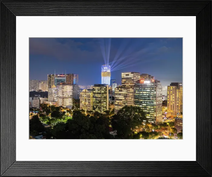 Framed Print : View of the Ho Chi Minh City skyline at dusk, South Vietnam, Asia Framed Print : View of the Ho Chi Minh City skyline at dusk, South Vietnam, Asia