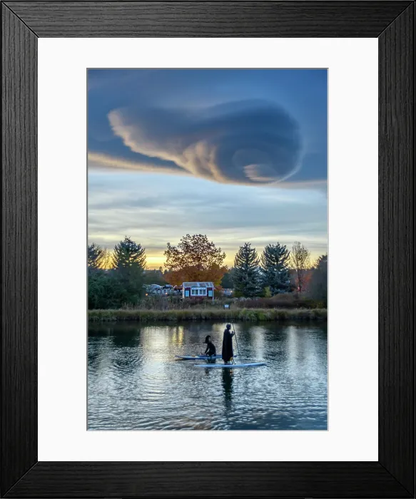Framed Print : USA, Oregon, Deschutes County, Bend, Halloween, Witches paddle