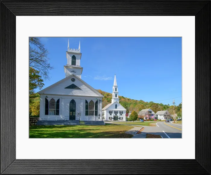 Framed Print : USA New England, Vermont, Newfane, Union Hall