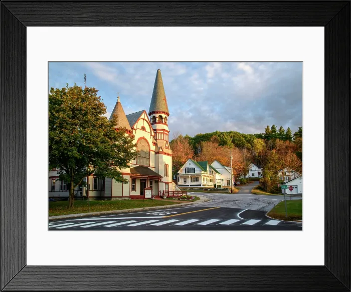 Framed Print : USA, New England, Vermont, Windsor County, Ludlow, Baptist Church
