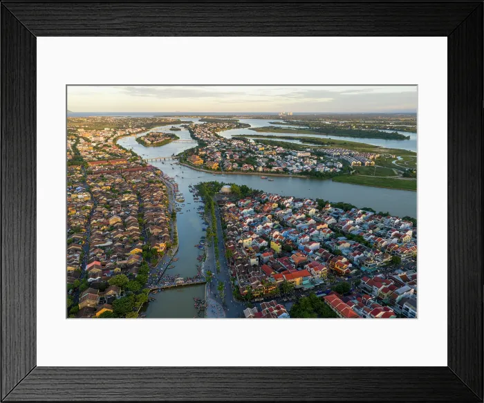 Framed Print : Aerial view of Hoi An at sunset, Hoi An, Central Vietnam, Asia Framed Print : Aerial view of Hoi An at sunset, Hoi An, Central Vietnam, Asia