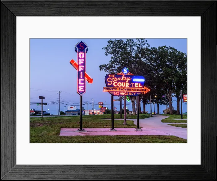 Framed Print : Route 66: Neon Sign Park, St. Robert, Missouri, United States Framed Print : Route 66: Neon Sign Park, St. Robert, Missouri, United States