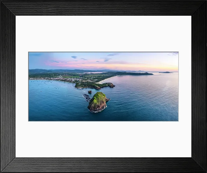 Framed Print : Coastal village of Tuy An at dawn, Phu Yen Province, Vietnam