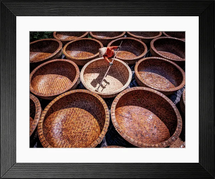 Framed Print : Making of traditional bamboo basket boats, Tuy An, Phu Yen province, Vietnam. (MR) Framed Print : Making of traditional bamboo basket boats, Tuy An, Phu Yen province, Vietnam. (MR)