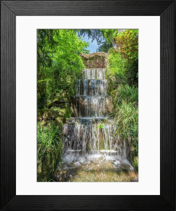 Framed Print : Waterfall in the Orangery Park, Strasbourg, Alsace, Bas-Rhin, Grand Est, France Framed Print : Waterfall in the Orangery Park, Strasbourg, Alsace, Bas-Rhin, Grand Est, France