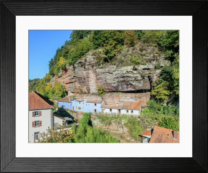 Framed Print : The rock houses of Graufthal, Eschbourg, Northern Vosges, Vosges, Alsace, Bas-Rhin, Grand Est, France Framed Print : The rock houses of Graufthal, Eschbourg, Northern Vosges, Vosges, Alsace, Bas-Rhin, Grand Est, France