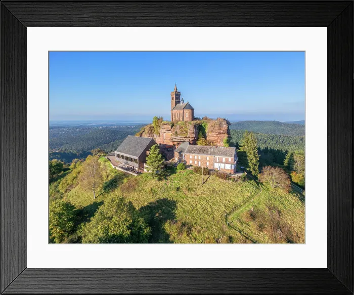 Framed Print : Le Rocher rock near Dabo, Dagsburg, with rock church, Northern Vosges, Moselle, Lorraine, Grand Est, France Framed Print : Le Rocher rock near Dabo, Dagsburg, with rock church, Northern Vosges, Moselle, Lorraine, Grand Est, France