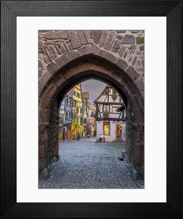 Framed Print : Picturesque street with traditional half-timbered houses, Riquewihr, Haut-Rhin, Alsace, Grand Est, France Framed Print : Picturesque street with traditional half-timbered houses, Riquewihr, Haut-Rhin, Alsace, Grand Est, France