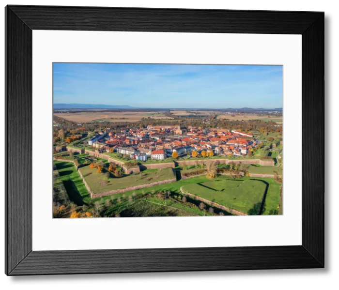 Framed Print : Aerial view at Neuf-Brisach, Alsace, Haut-Rhin, Grand Est, France Framed Print : Aerial view at Neuf-Brisach, Alsace, Haut-Rhin, Grand Est, France