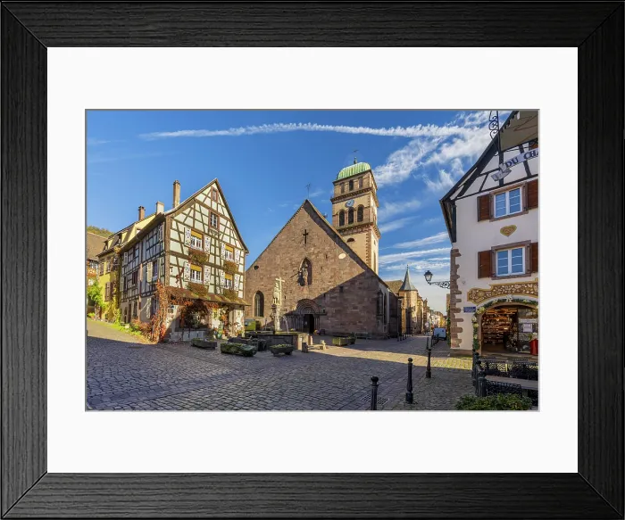 Framed Print : Sainte-Croix church, Kaysersberg, Haut-Rhin, Alsace, Grand Est, France
