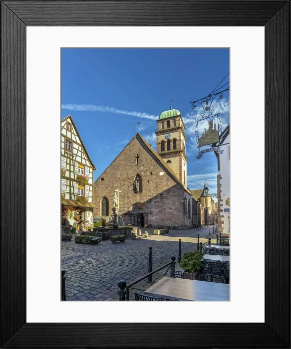 Framed Print : Sainte-Croix church, Kaysersberg, Haut-Rhin, Alsace, Grand Est, France