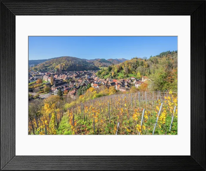 Framed Print : View at Thann with Saint-Thiebaut Collegiate Church, Alsace, Alsace Wine Road, Haut-Rhin, Grand Est, France Framed Print : View at Thann with Saint-Thiebaut Collegiate Church, Alsace, Alsace Wine Road, Haut-Rhin, Grand Est, France