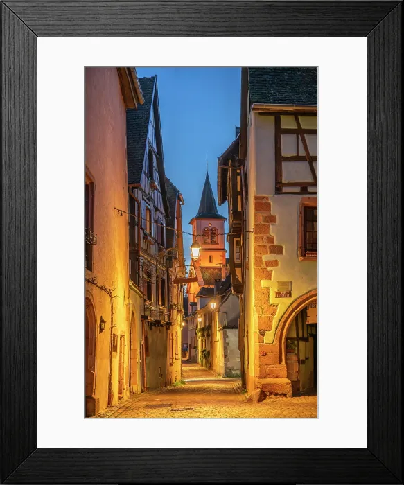 Framed Print : Riquewihr at dusk, Alsace, Alsace Wine Road, Haut-Rhin, Grand Est, France Framed Print : Riquewihr at dusk, Alsace, Alsace Wine Road, Haut-Rhin, Grand Est, France