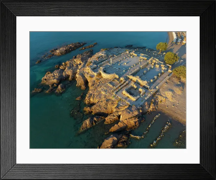 Framed Print : Greece, Dodecanese, Kos Island, Kamari Bay, Agios Stefanos Beach, and Saint Stefanos Basilica Ruins Framed Print : Greece, Dodecanese, Kos Island, Kamari Bay, Agios Stefanos Beach, and Saint Stefanos Basilica Ruins
