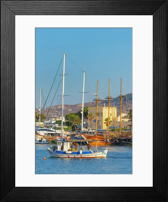 Framed Print : Greece, Dodecanese, Kos Island, Kos Town, Harbour, fishing boat Framed Print : Greece, Dodecanese, Kos Island, Kos Town, Harbour, fishing boat