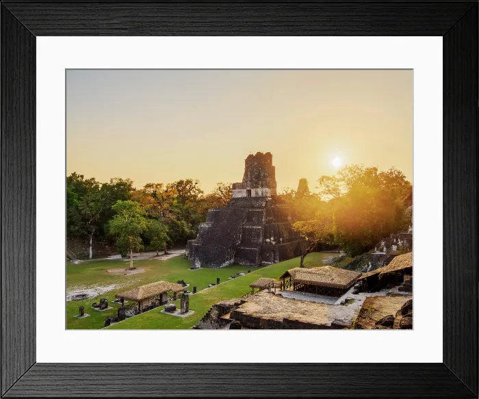 Framed Print : Temple II or Temple of the Masks at sunset, Great Plaza, Tikal, Peten Department, Guatemala Framed Print : Temple II or Temple of the Masks at sunset, Great Plaza, Tikal, Peten Department, Guatemala