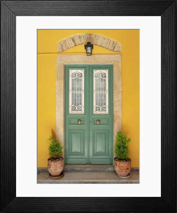 Framed Print : Greece, Ionian Islands, Corfu, Corfu town, Green door Framed Print : Greece, Ionian Islands, Corfu, Corfu town, Green door