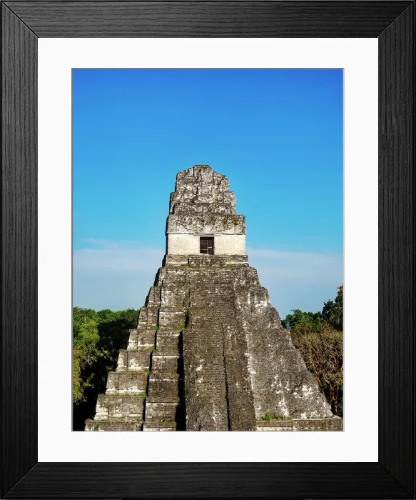 Framed Print : Temple I or Temple of the Great Jaguar, elevated view, Great Plaza, Tikal, Peten Department, Guatemala Framed Print : Temple I or Temple of the Great Jaguar, elevated view, Great Plaza, Tikal, Peten Department, Guatemala