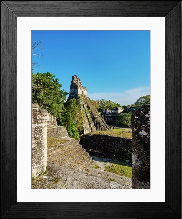 Framed Print : View over the North Acropolis towards Temple I or Temple of the Great Jaguar, Tikal, Peten Department, Guatemala