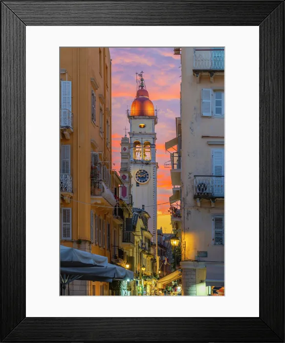 Framed Print : Greece, Ionian Islands, Corfu, Corfu town, Saint Spyridon Church, dusk Framed Print : Greece, Ionian Islands, Corfu, Corfu town, Saint Spyridon Church, dusk
