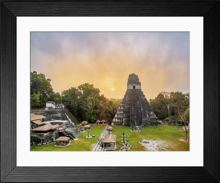 Framed Print : Temple I or Temple of the Great Jaguar at sunrise, elevated view, Tikal, Peten Department, Guatemala Framed Print : Temple I or Temple of the Great Jaguar at sunrise, elevated view, Tikal, Peten Department, Guatemala