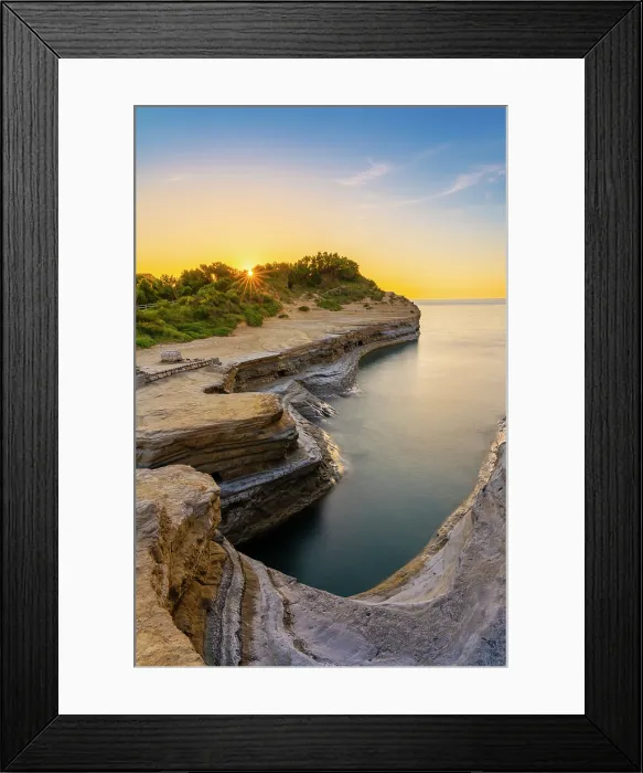 Framed Print : Greece, Ionian Islands, Corfu island, Sidari, Canal d'amour at dusk Framed Print : Greece, Ionian Islands, Corfu island, Sidari, Canal d'amour at dusk