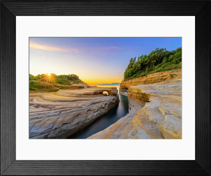 Framed Print : Greece, Ionian Islands, Corfu island, Sidari, Canal d'amour at dusk Framed Print : Greece, Ionian Islands, Corfu island, Sidari, Canal d'amour at dusk