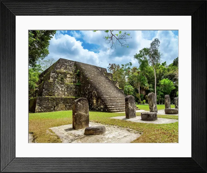 Framed Print : East pyramid of Group Q, a twin-pyramid complex, Tikal, Peten Department, Guatemala Framed Print : East pyramid of Group Q, a twin-pyramid complex, Tikal, Peten Department, Guatemala