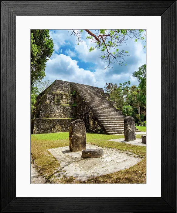 Framed Print : East pyramid of Group Q, a twin-pyramid complex, Tikal, Peten Department, Guatemala Framed Print : East pyramid of Group Q, a twin-pyramid complex, Tikal, Peten Department, Guatemala