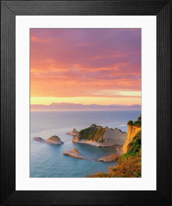 Framed Print : Greece, Ionian Islands, Corfu island, Cap Drastis at sunset Framed Print : Greece, Ionian Islands, Corfu island, Cap Drastis at sunset