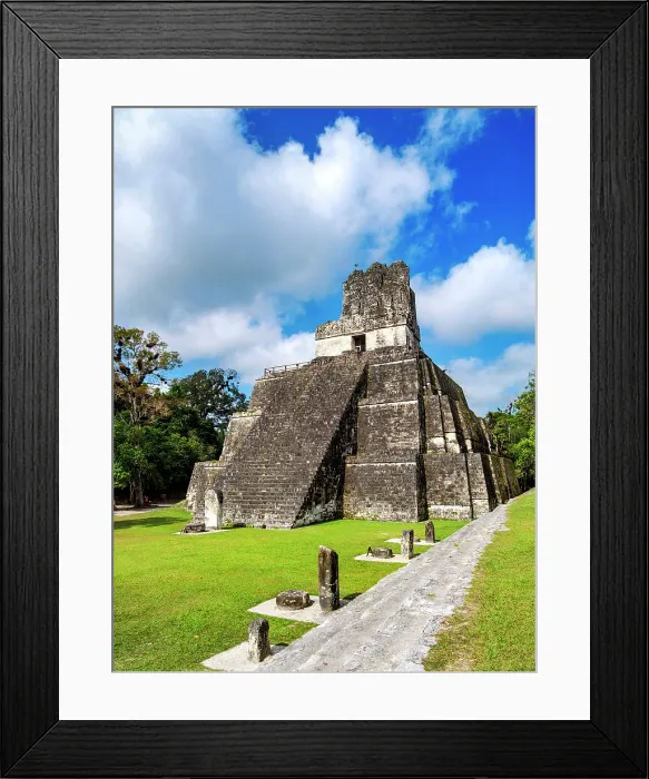 Framed Print : Temple II or Temple of the Masks, Great Plaza, Tikal, Peten Department, Guatemala