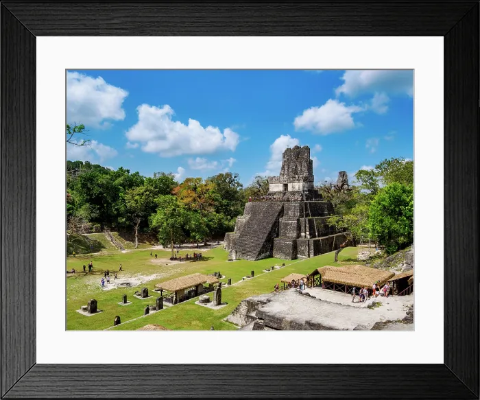 Framed Print : Temple II or Temple of the Masks, Great Plaza, Tikal, Peten Department, Guatemala