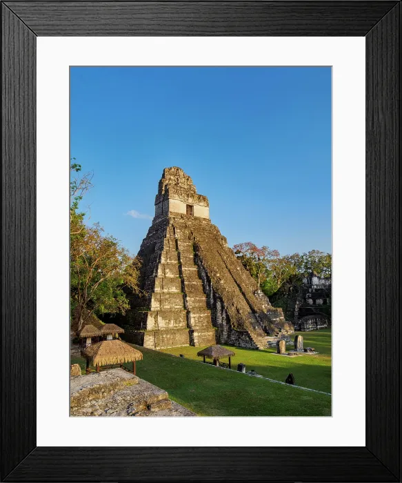 Framed Print : Temple I or Temple of the Great Jaguar at sunset, Great Plaza, Tikal, Peten Department, Guatemala Framed Print : Temple I or Temple of the Great Jaguar at sunset, Great Plaza, Tikal, Peten Department, Guatemala
