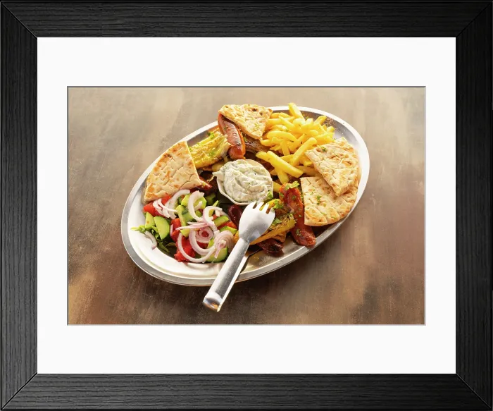 Framed Print : Greece, Ionian Islands, Corfu, Greek Gyro kebab