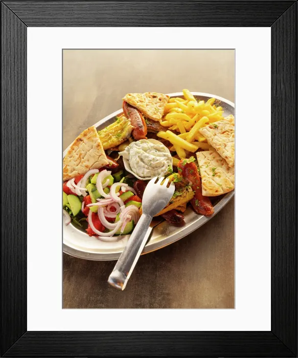 Framed Print : Greece, Ionian Islands, Corfu, Greek Gyro kebab Framed Print : Greece, Ionian Islands, Corfu, Greek Gyro kebab